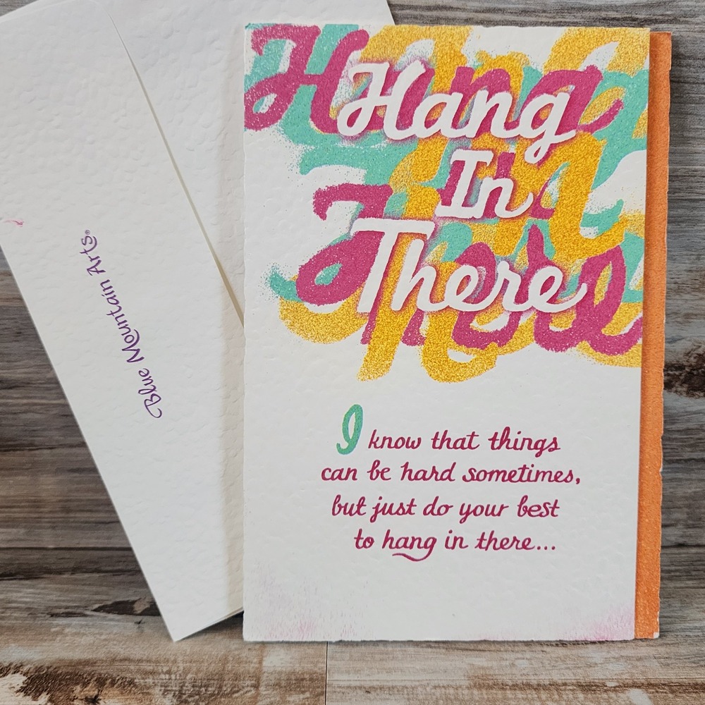 Blue Mountain Arts Hang In There Greeting Card Thinking of You Support Envelope